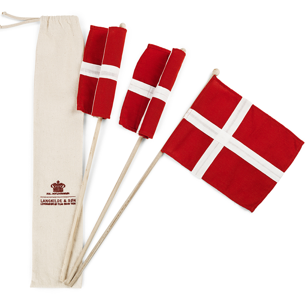 Hurra flag stof af æge flagdug - Silhouette.dk